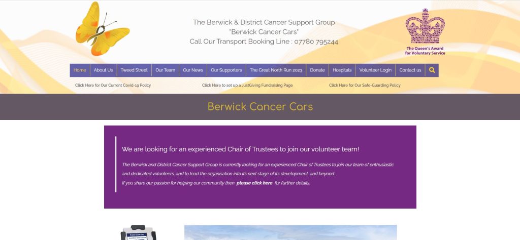 Kreative Technology website design Berwick and District Cancer Support Group