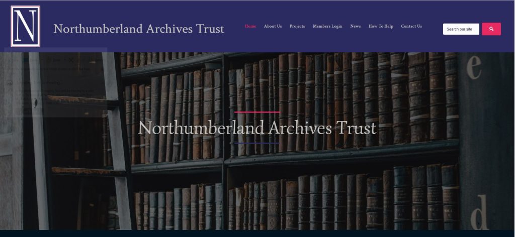 Kreative Technology website design Northumberland Archives Trust