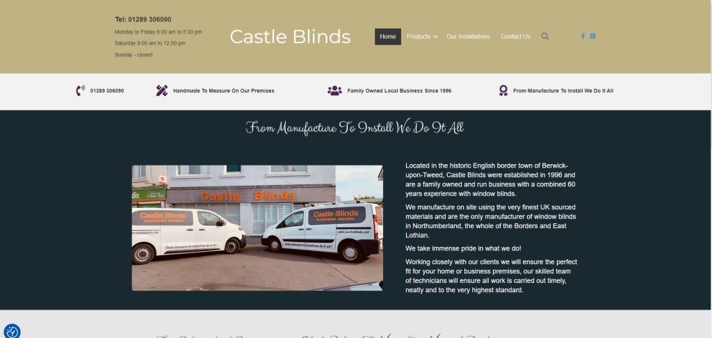 Castle Blinds - Another Kreative Technology Website